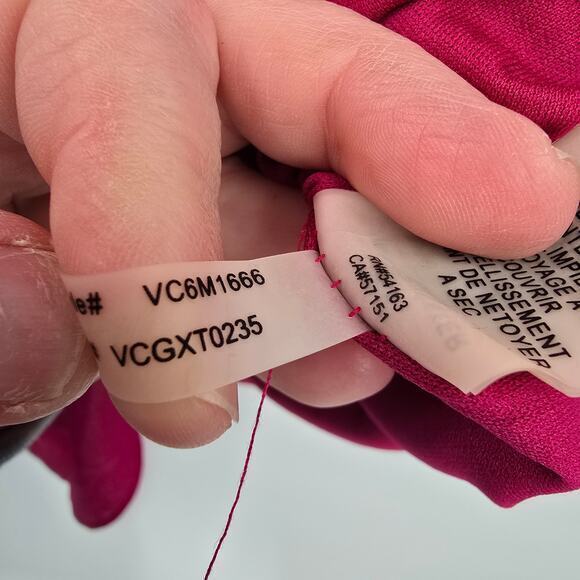 Vince Camuto Women's Cape Layered Back Keyhole Sleeveless Babydoll Dress Pink - Picture 12 of 14